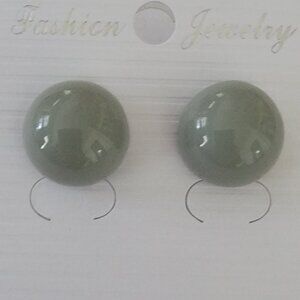 Cute Gray Button Stud Earrings